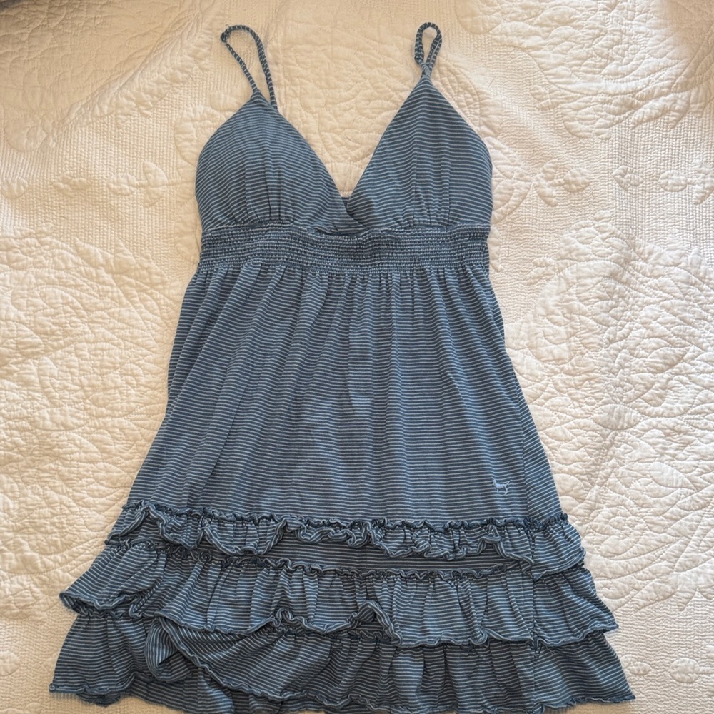 PINK Striped Blue Summer Dress